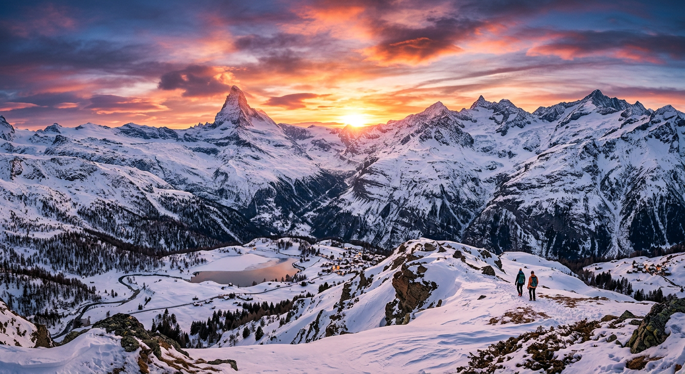 Gemini 3.1 Flash Image: A cinematic sunset over snow-capped mountains, ultra detail…